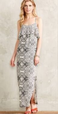 anthropologie vone janine embroidered dress Anthropologie Vone Janine Embroidered Dress floral Tiered US Size 8 orig $349